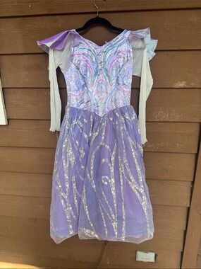 Wicked Glenda Lavender Glitter Princess Dress for Girls size S (4-6)